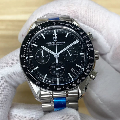 2026 New PAGANI DESIGN V6 Moon Men's Watch Speed Sports Chronograph Quartz Watch Men AR Sapphire Ceramic Bezel Safe Clock