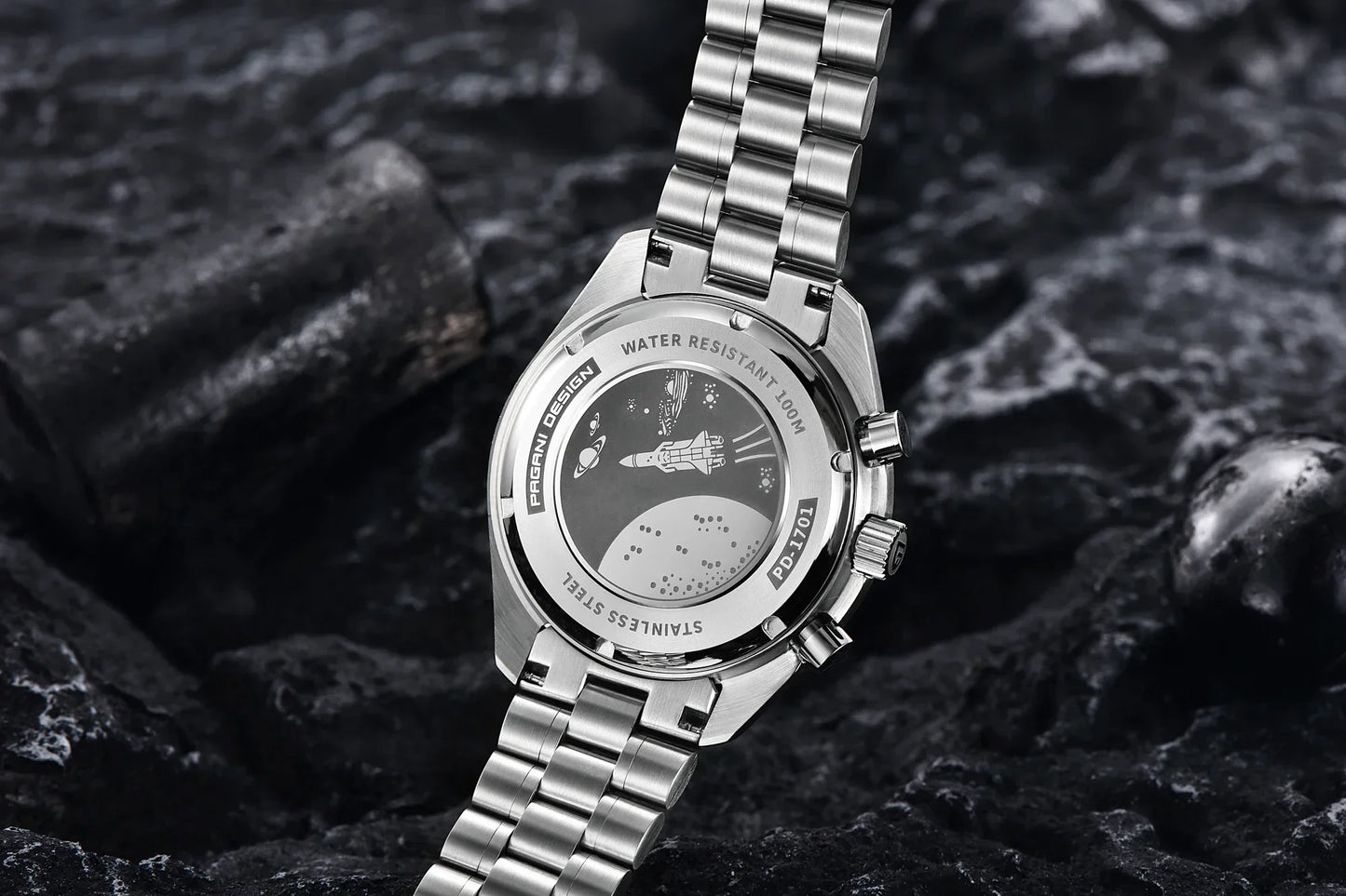 2026 New PAGANI DESIGN V6 Moon Men's Watch Speed Sports Chronograph Quartz Watch Men AR Sapphire Ceramic Bezel Safe Clock