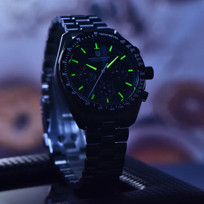 2026 New PAGANI DESIGN V6 Moon Men's Watch Speed Sports Chronograph Quartz Watch Men AR Sapphire Ceramic Bezel Safe Clock