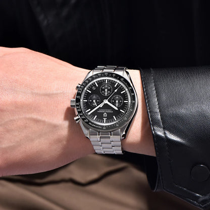 2026 New PAGANI DESIGN V6 Moon Men's Watch Speed Sports Chronograph Quartz Watch Men AR Sapphire Ceramic Bezel Safe Clock