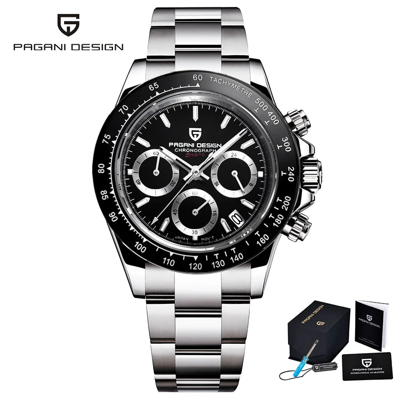 PAGANI DESIGN 2026 NEW 1664 Meteorite Dial Men's Watches Luxury Sapphire Quartz watch for men Sport Chronograph men Reloj Hombre