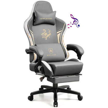 GTPLAYER Dragon Series Gaming Chair with Bluetooth Speakers, Footrest, Ergonomic Gamer Chair, Adjustable Reclining Computer Office Chair