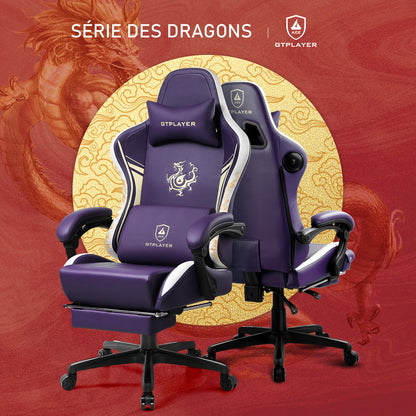 GTPLAYER Dragon Series Gaming Chair with Bluetooth Speakers, Footrest, Ergonomic Gamer Chair, Adjustable Reclining Computer Office Chair