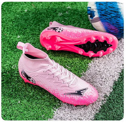 Pro Performance HighCut Soccer Boots FG Long Studs Breathable Lightweight Cleats for Outdoor Grass Matches and Daily Training