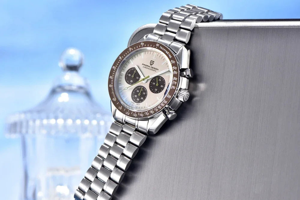 2026 New PAGANI DESIGN V6 Moon Men's Watch Speed Sports Chronograph Quartz Watch Men AR Sapphire Ceramic Bezel Safe Clock