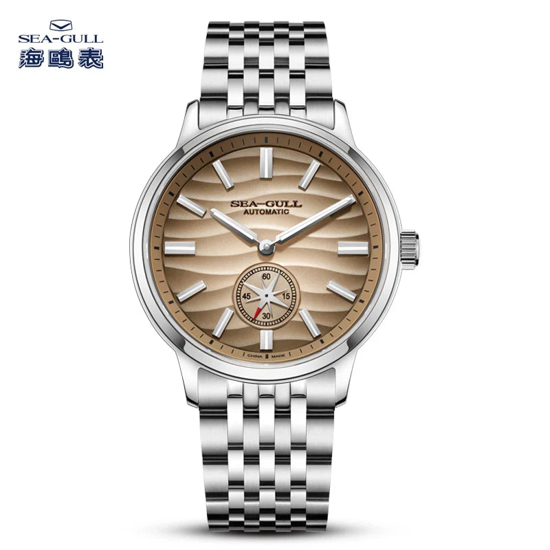 Seagull Natural Series 39.5mm Men's Watch Automatic Mechanical Watches Luminous Stainless Steel Sapphire Bracelet 2026 New 6180