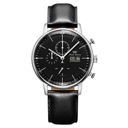 WM Watch Quartz Watches Casual Business Sapphire Crystal Water Resistant Stainless Steel Welly Merck Watch 014M