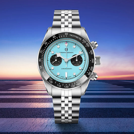 New PAGANI DESIGN 2026 Panda Retro Mens Watch Luxury Quartz Watch Men Speed Chronograph AR Sapphire Luminous Local Shipping