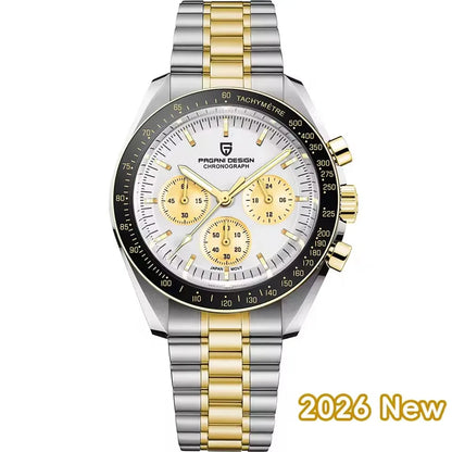 2026 New PAGANI DESIGN V6 Moon Men's Watch Speed Sports Chronograph Quartz Watch Men AR Sapphire Ceramic Bezel Safe Clock