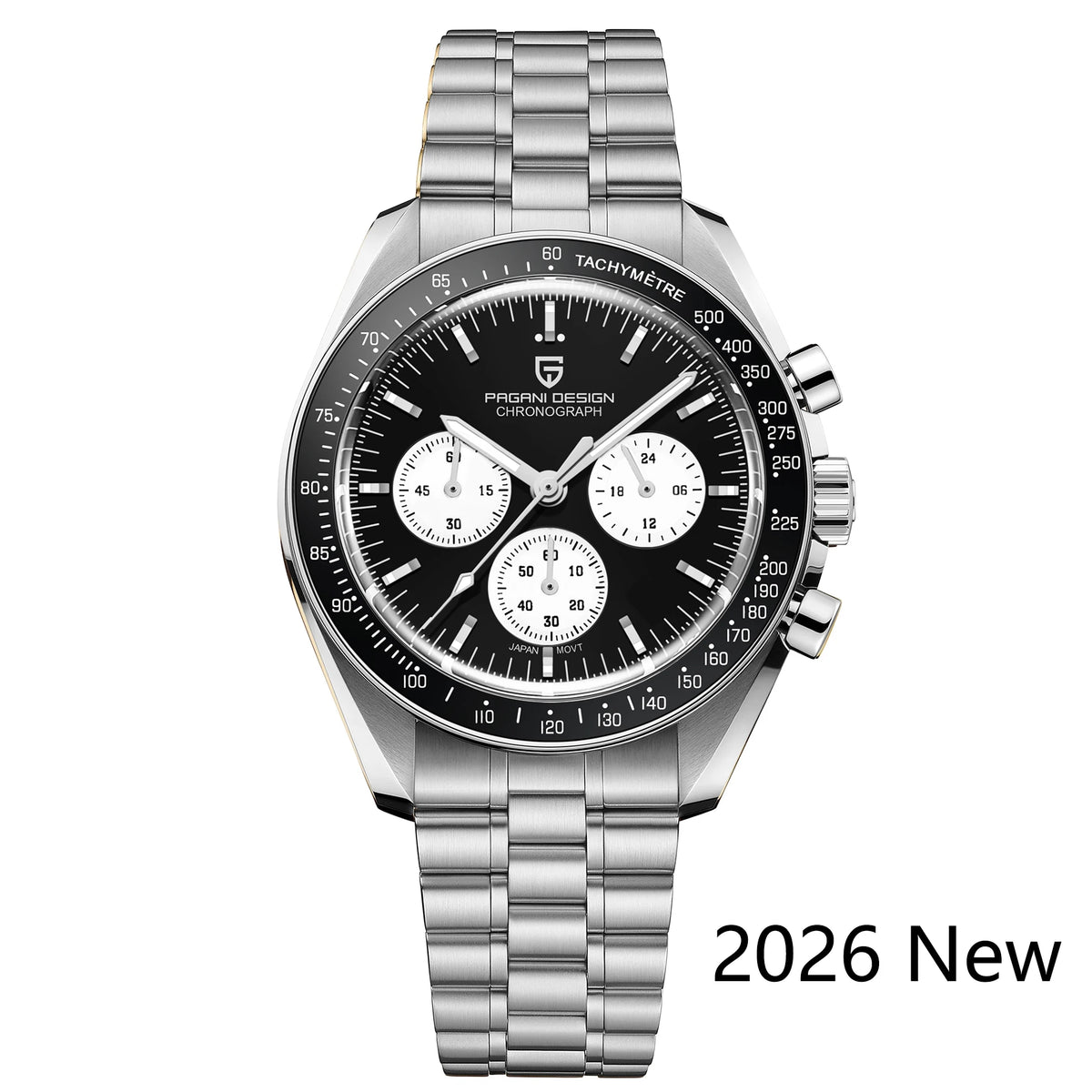 PAGANI DESIGN Nouvelle CK2988 Moon Watches Montre rétro de luxe à quartz pour homme Verre saphir Chronographe de vitesse Montre-bracelet pour homme