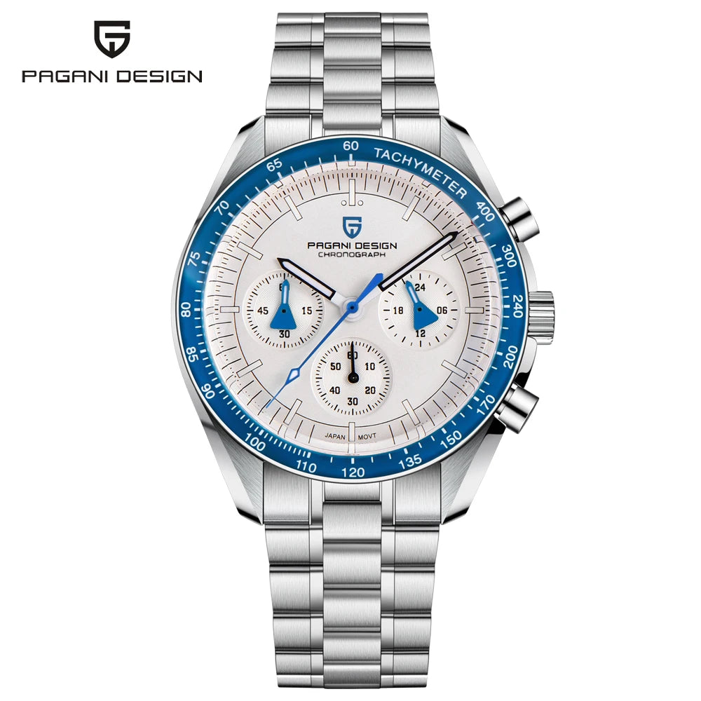 2026 New PAGANI DESIGN V6 Moon Men's Watch Speed Sports Chronograph Quartz Watch Men AR Sapphire Ceramic Bezel Safe Clock