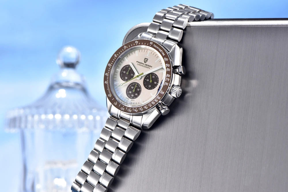 PAGANI DESIGN New men’s watches, luxury quartz watch, speed chronograph, AR sapphire glasses, 100M water-resistant, business watch 2026, EU local shipping
