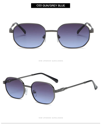 1/3pcs Fashion Rectangle Sunglasses Women UV400 Thread Design Metal Frame Sun Glasses Trendy Punk Style Black Gold Shade Unisex