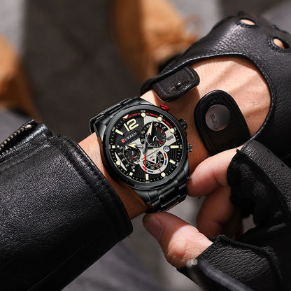 CURREN Watches Men's Sport Quartz Chronograph Wristwatches Luxury Stainless Steel Clock with Luminous Watch Relogio Masculino