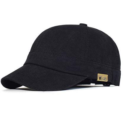 Casquette de baseball à visière courte en coton pour homme et femme, casquette « dad hat » vintage souple, style trucker ajustable, casquettes à profil bas