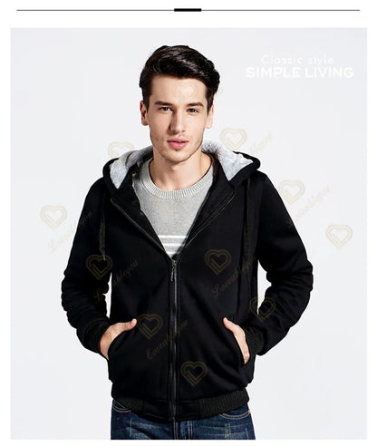 Winter Warm Fortnite Luminescent Hoodies Men Women Game Cosplay Sweatshirts Thick Fleece Zipper Couple Jacket&Coat