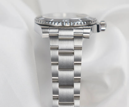 Cronos Sub Diver Men Watch No Date PT5000 Brushed Bracelet Ceramic Bezel 200 meters Water Resistant