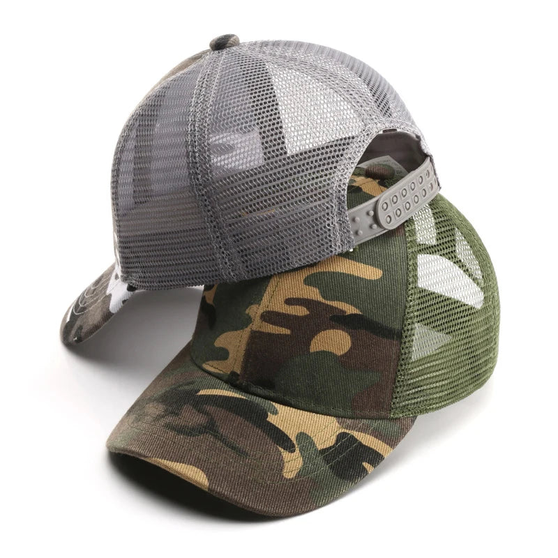 Sommer 3–10 Jahre Eltern-Kind-Set Camouflage-Mesh-Baseballkappen für Babys, Outdoor, Freizeit, Sonnenschutz, atmungsaktiv, Sonnenschutz T30