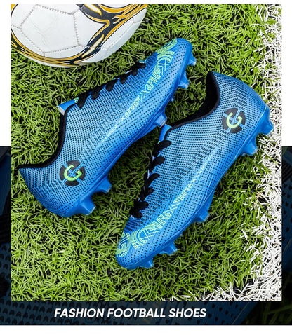 WaterMonkey Herren-Fußballschuhe für Erwachsene, Fußballschuhe mit langen Stollen, Outdoor-Rasen-AG-Stollenschuhe, Low-Top-Trainings-Fußball-Sneaker