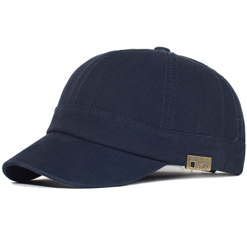 Casquette de baseball à visière courte en coton pour homme et femme, casquette « dad hat » vintage souple, style trucker ajustable, casquettes à profil bas