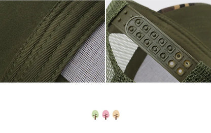 Sommer 3–10 Jahre Eltern-Kind-Set Camouflage-Mesh-Baseballkappen für Babys, Outdoor, Freizeit, Sonnenschutz, atmungsaktiv, Sonnenschutz T30