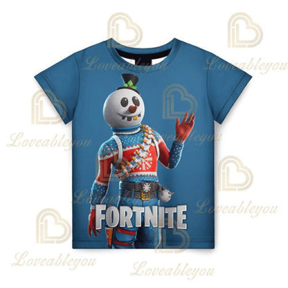Dječja majica Cartoon Fortnite New Summer s 3D printom, za dječake i djevojčice, streetwear odjeća za odrasle i djecu, zabavna majica kratkih rukava s okruglim izrezom