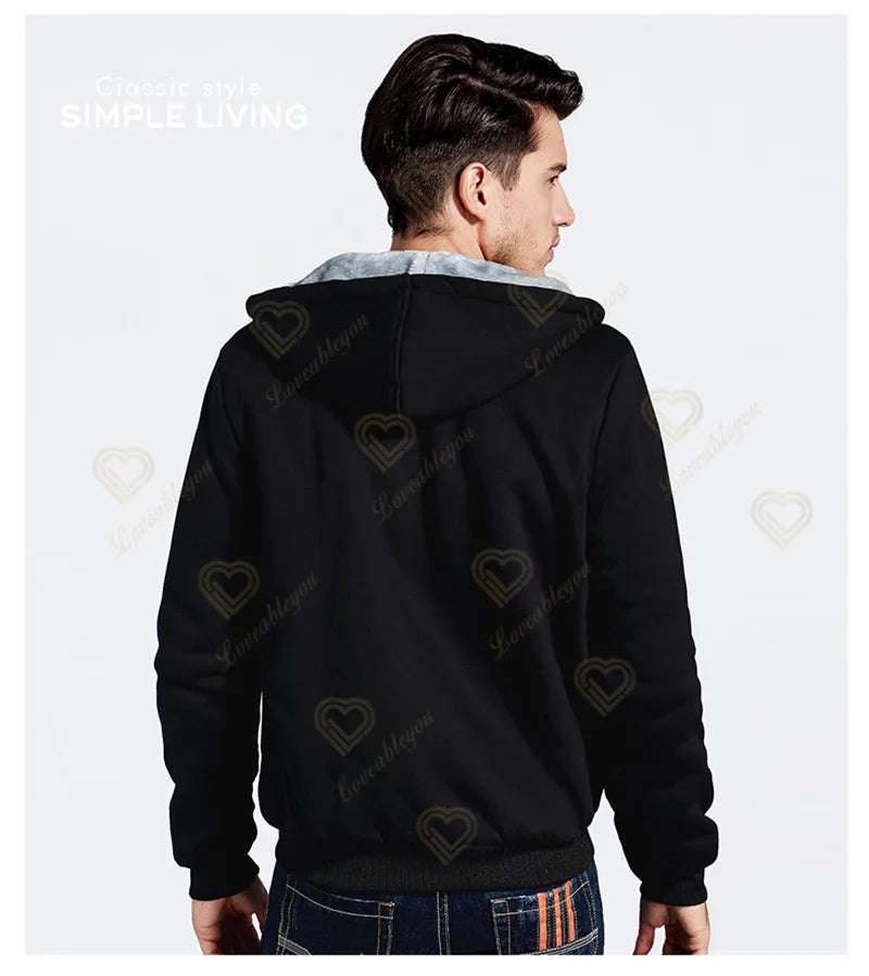 Winter Warm Fortnite Luminescent Hoodies Men Women Game Cosplay Sweatshirts Thick Fleece Zipper Couple Jacket&Coat
