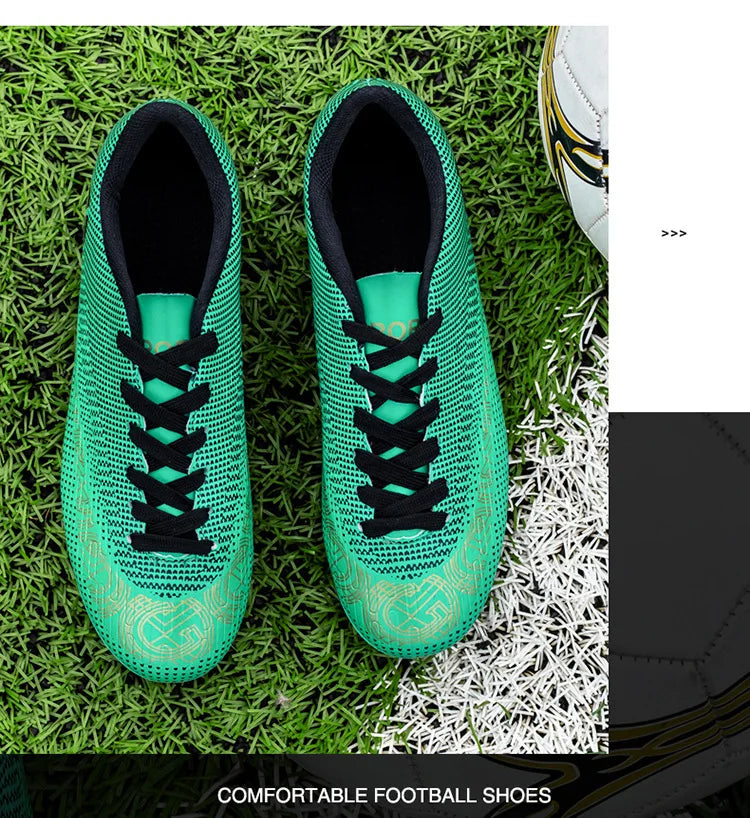 WaterMonkey Herren-Fußballschuhe für Erwachsene, Fußballschuhe mit langen Stollen, Outdoor-Rasen-AG-Stollenschuhe, Low-Top-Trainings-Fußball-Sneaker