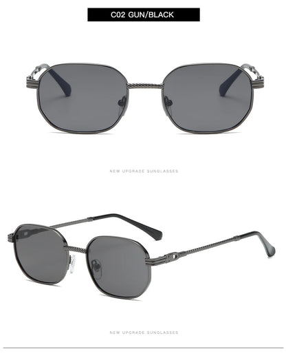 1/3pcs Fashion Rectangle Sunglasses Women UV400 Thread Design Metal Frame Sun Glasses Trendy Punk Style Black Gold Shade Unisex