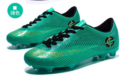 WaterMonkey Herren-Fußballschuhe für Erwachsene, Fußballschuhe mit langen Stollen, Outdoor-Rasen-AG-Stollenschuhe, Low-Top-Trainings-Fußball-Sneaker