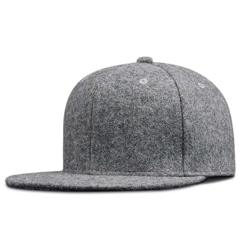 Dad Winter – Hip-Hop-Kappen, Baseballkappen aus Filz mit flachem Schirm, für kräftige Männer in Übergrößen, Snapback-Kappen mit Knopfverschluss, 56 cm, 58 cm, 60 cm, 62 cm, 64 cm