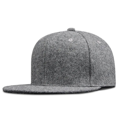 Dad Winter – Hip-Hop-Kappen, Baseballkappen aus Filz mit flachem Schirm, für kräftige Männer in Übergrößen, Snapback-Kappen mit Knopfverschluss, 56 cm, 58 cm, 60 cm, 62 cm, 64 cm