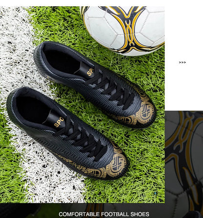 WaterMonkey Herren-Fußballschuhe für Erwachsene, Fußballschuhe mit langen Stollen, Outdoor-Rasen-AG-Stollenschuhe, Low-Top-Trainings-Fußball-Sneaker