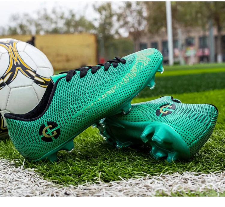 WaterMonkey Herren-Fußballschuhe für Erwachsene, Fußballschuhe mit langen Stollen, Outdoor-Rasen-AG-Stollenschuhe, Low-Top-Trainings-Fußball-Sneaker