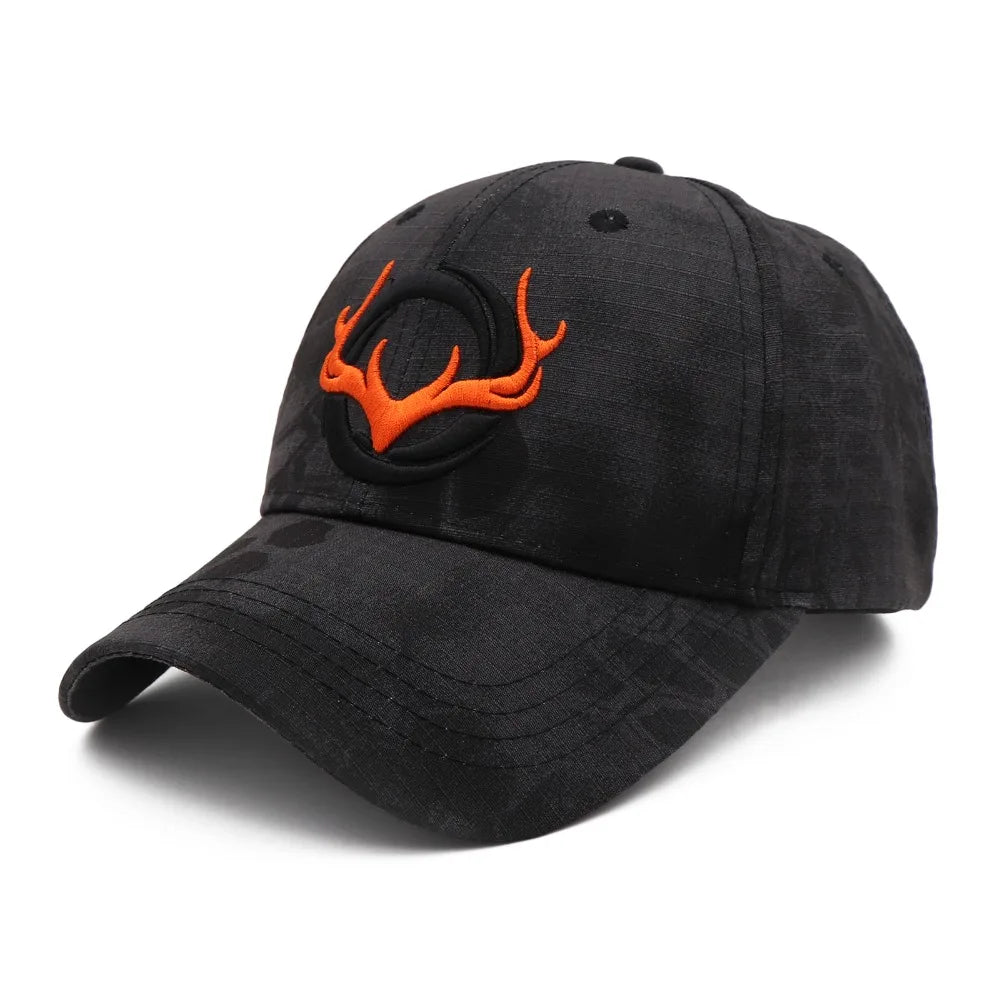KOEP - Nouvelle casquette de baseball camouflage - Casquettes de pêche pour hommes - Chapeau de chasse camouflage pour les activités de plein air - Chapeau de jungle - Casquette de randonnée avec tête de cerf en 3D