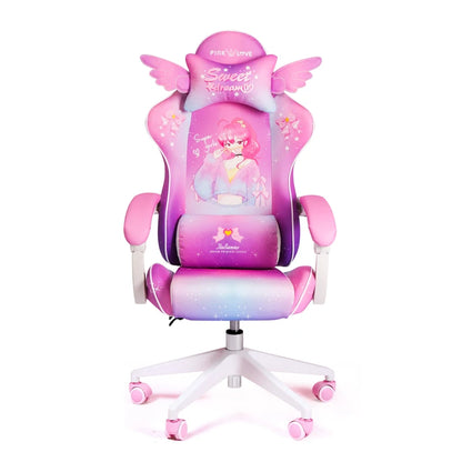 New Cute E-Sports Chair Rose Pink Office Home Furniture Computer Chair Animation Girl Game Chair Lift Rotation Can Be Adjusted