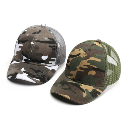 Sommer 3–10 Jahre Eltern-Kind-Set Camouflage-Mesh-Baseballkappen für Babys, Outdoor, Freizeit, Sonnenschutz, atmungsaktiv, Sonnenschutz T30
