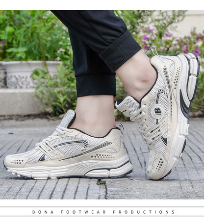 BONA Νέα Μοντέρνα Αθλητικά Παπούτσια Running για Άνδρες, Διαπνέοντα Παπούτσια Walking και Sports, Ανδρικά Sneakers Jogging με Μαλακή Εφαρμογή