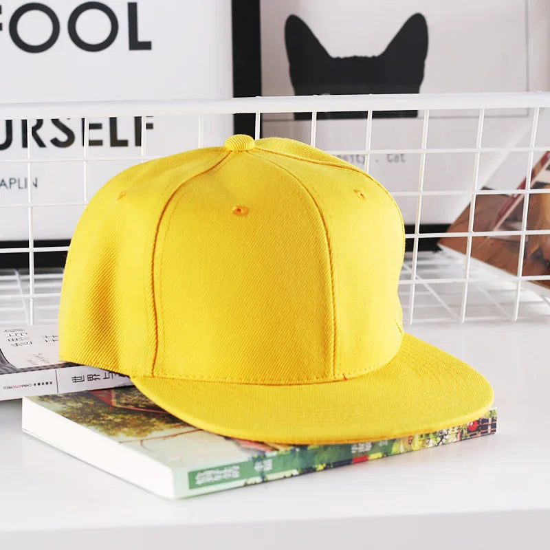Solid Hip Hop Cap For Men Snapback Hat Women's Baseball Caps Adjustable Flat Brim Bill Plain Visors Boys And Girls Street Dance