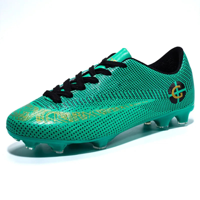 WaterMonkey Herren-Fußballschuhe für Erwachsene, Fußballschuhe mit langen Stollen, Outdoor-Rasen-AG-Stollenschuhe, Low-Top-Trainings-Fußball-Sneaker