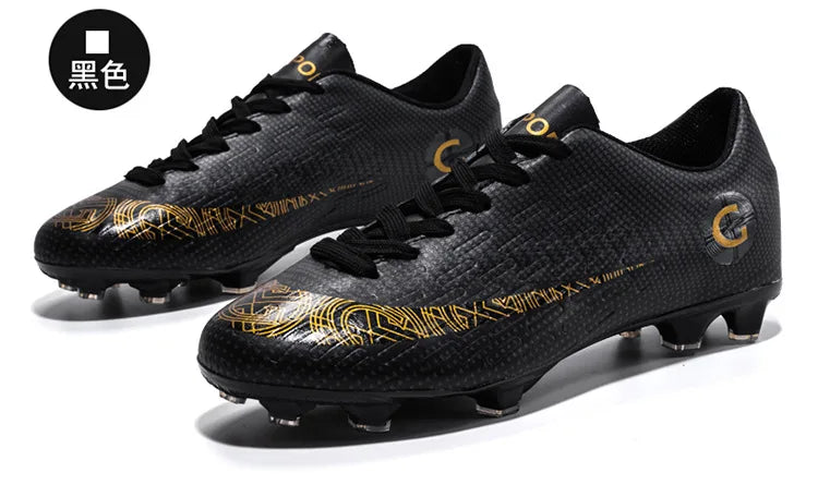 WaterMonkey Herren-Fußballschuhe für Erwachsene, Fußballschuhe mit langen Stollen, Outdoor-Rasen-AG-Stollenschuhe, Low-Top-Trainings-Fußball-Sneaker