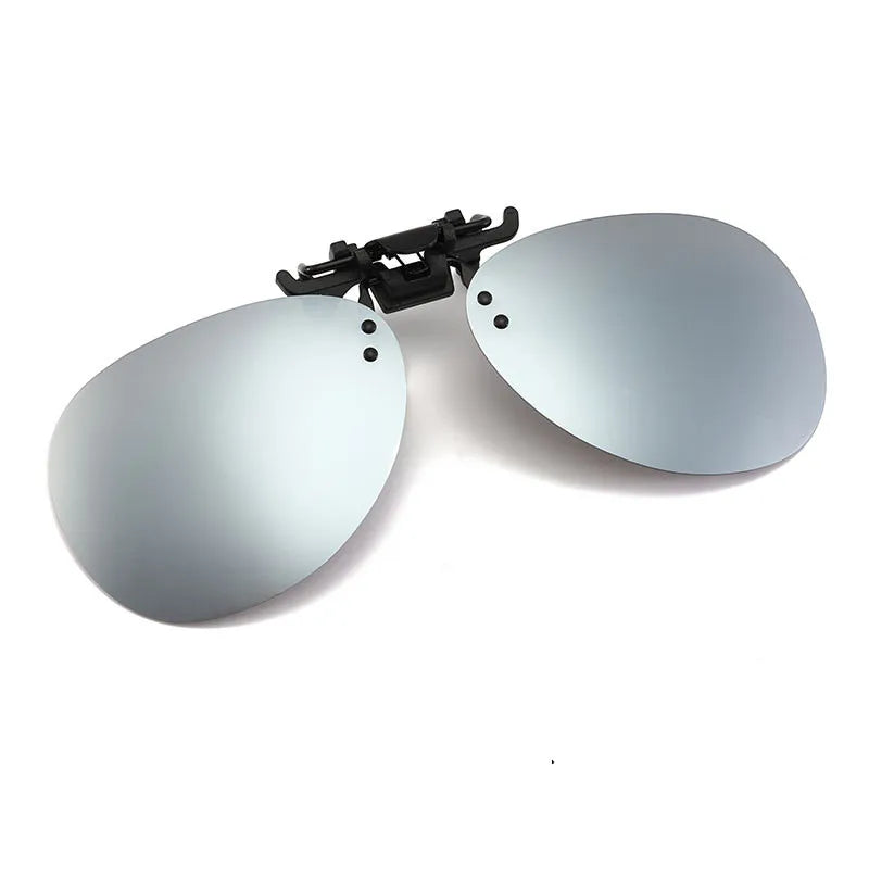 Clip On Flip Up Glasses Polarized Photochromic Sunglasses Lens Anti Glare UV400 Goggles Night Vision Yellow Driving Eyepiece