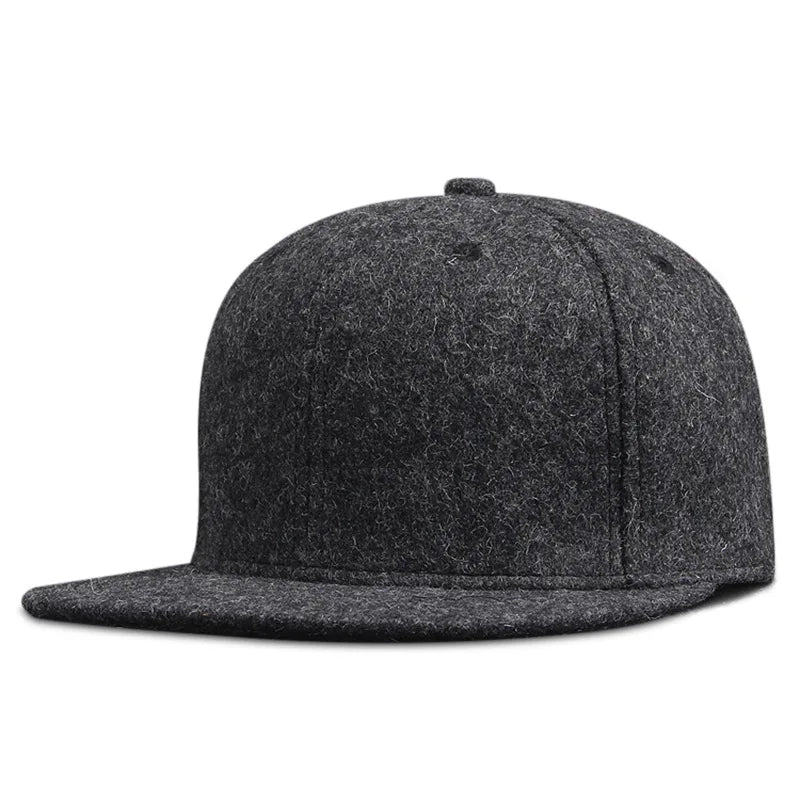 Dad Winter – Hip-Hop-Kappen, Baseballkappen aus Filz mit flachem Schirm, für kräftige Männer in Übergrößen, Snapback-Kappen mit Knopfverschluss, 56 cm, 58 cm, 60 cm, 62 cm, 64 cm