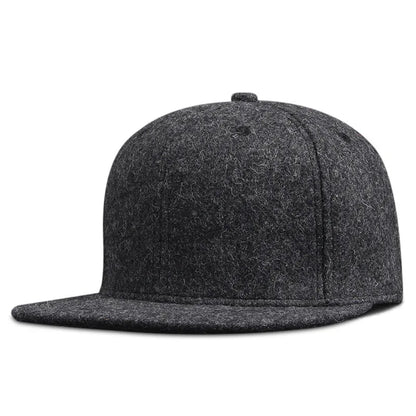Dad Winter – Hip-Hop-Kappen, Baseballkappen aus Filz mit flachem Schirm, für kräftige Männer in Übergrößen, Snapback-Kappen mit Knopfverschluss, 56 cm, 58 cm, 60 cm, 62 cm, 64 cm