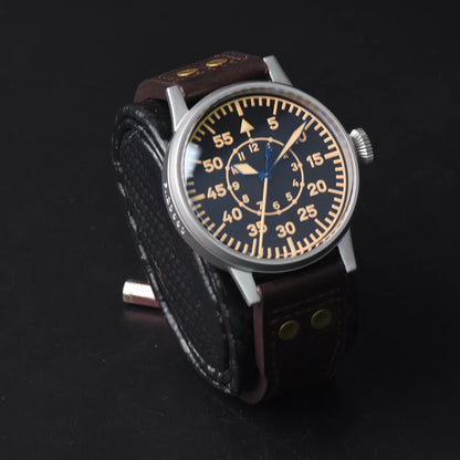 Hruodland Pilot Men's Automatic Mechanical Watch PT5000 Sapphire Luminous C3 Stainless Steel Waterproof 10Bar Men's Watch