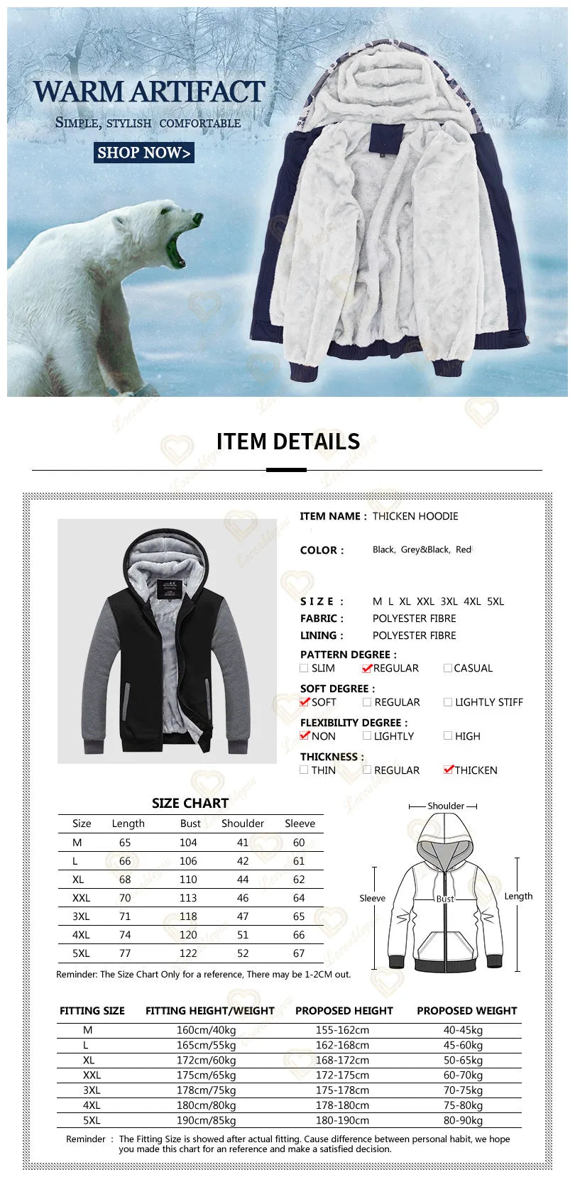 Winter Warm Fortnite Luminescent Hoodies Men Women Game Cosplay Sweatshirts Thick Fleece Zipper Couple Jacket&Coat