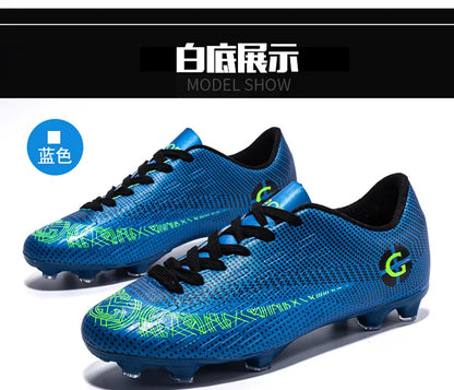 WaterMonkey Herren-Fußballschuhe für Erwachsene, Fußballschuhe mit langen Stollen, Outdoor-Rasen-AG-Stollenschuhe, Low-Top-Trainings-Fußball-Sneaker