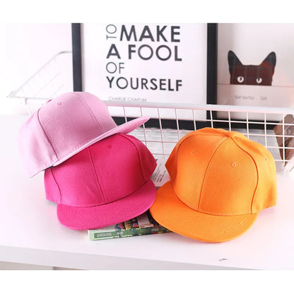 Solid Hip Hop Cap For Men Snapback Hat Women's Baseball Caps Adjustable Flat Brim Bill Plain Visors Boys And Girls Street Dance