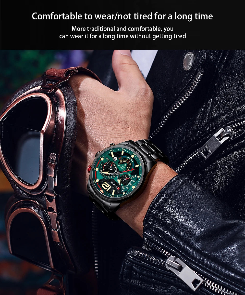 CURREN Watches Men's Sport Quartz Chronograph Wristwatches Luxury Stainless Steel Clock with Luminous Watch Relogio Masculino