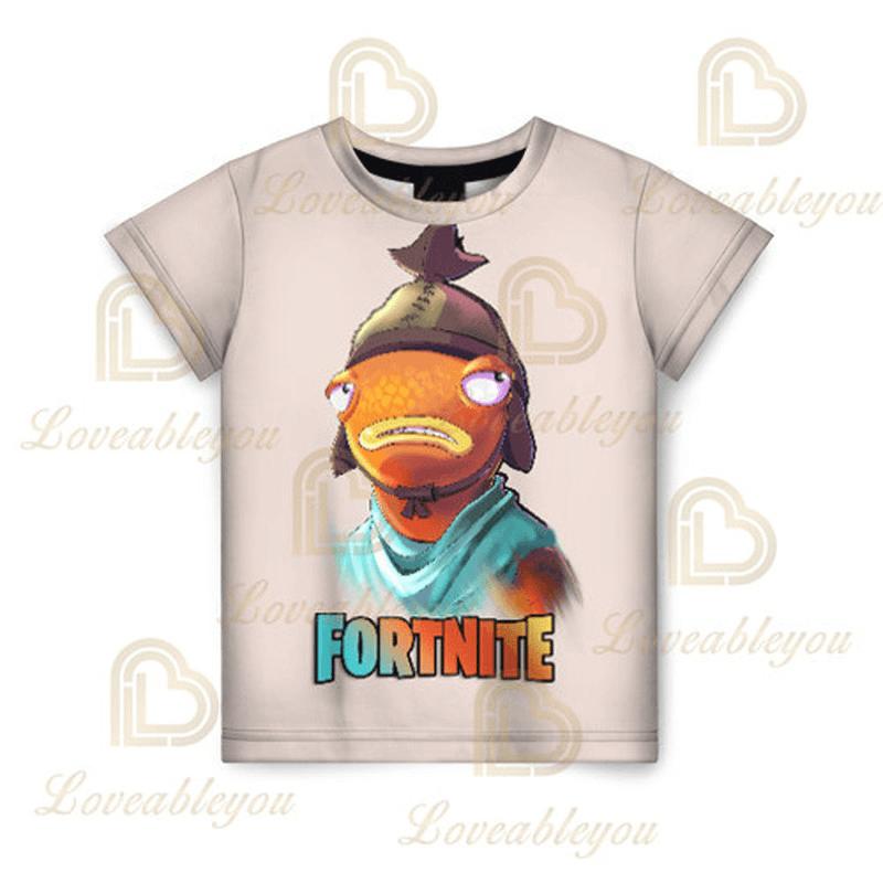 Dječja majica Cartoon Fortnite New Summer s 3D printom, za dječake i djevojčice, streetwear odjeća za odrasle i djecu, zabavna majica kratkih rukava s okruglim izrezom